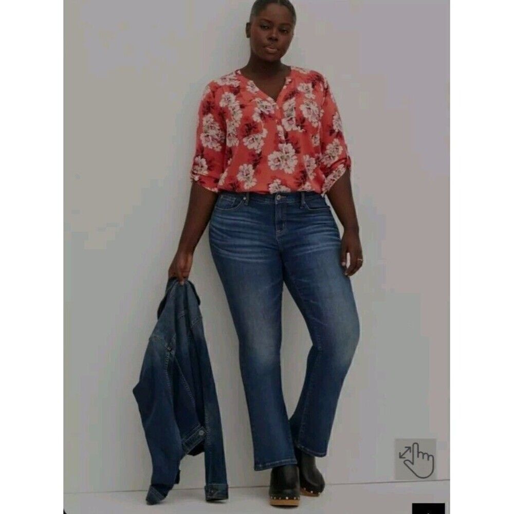 Torrid Harper Rayon Slub Pullover 3/4 Sleeve Blouse Size 4X